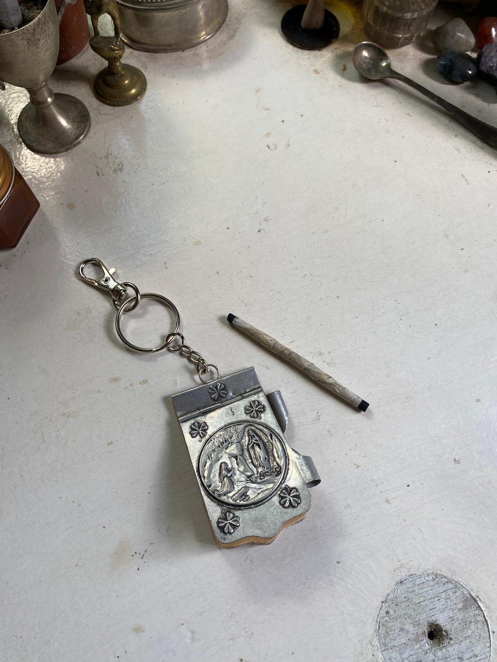 Notepad with Charcoal Pencil Keychain image 1