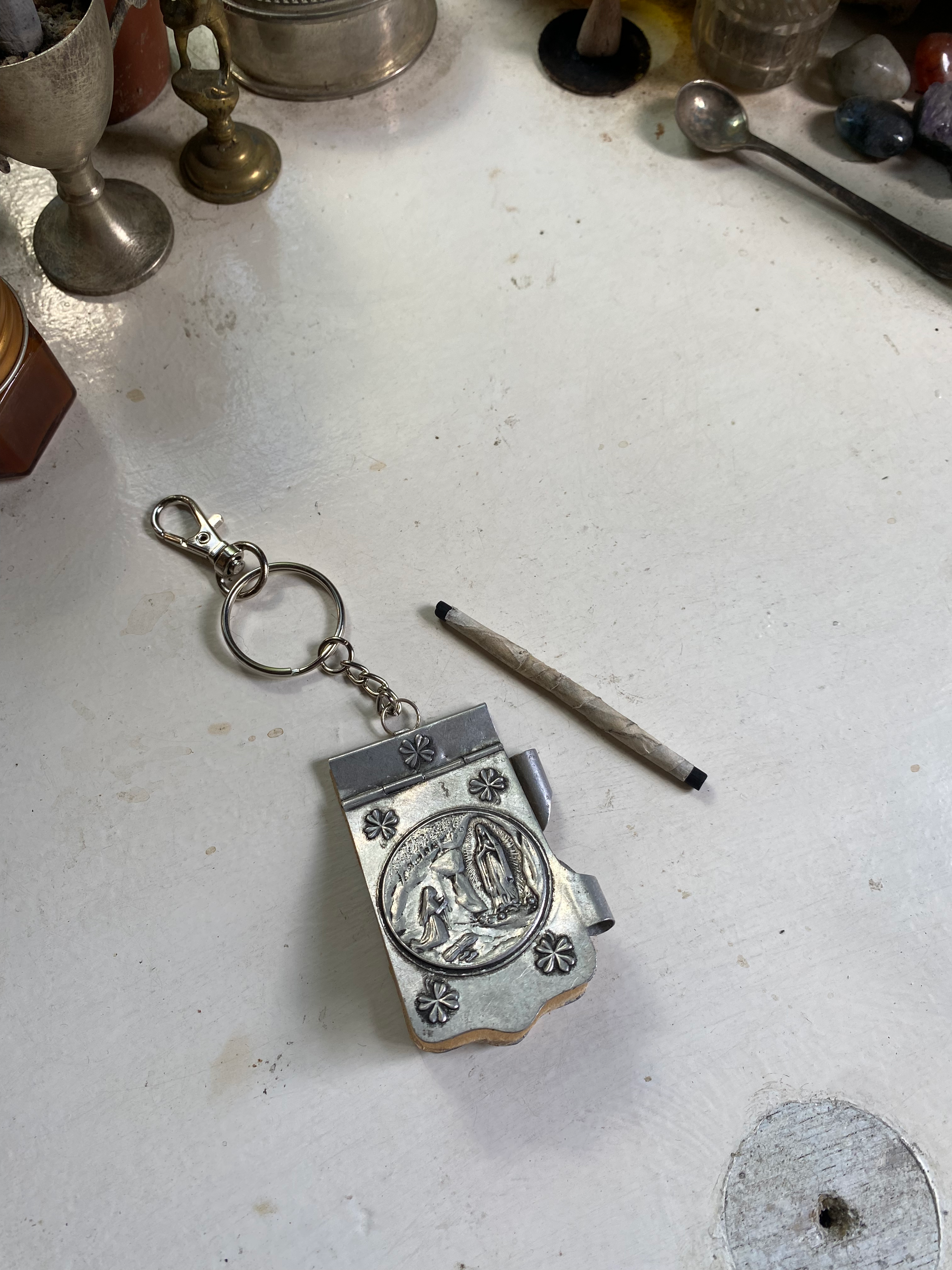 Notepad with Charcoal Pencil Keychain image 1