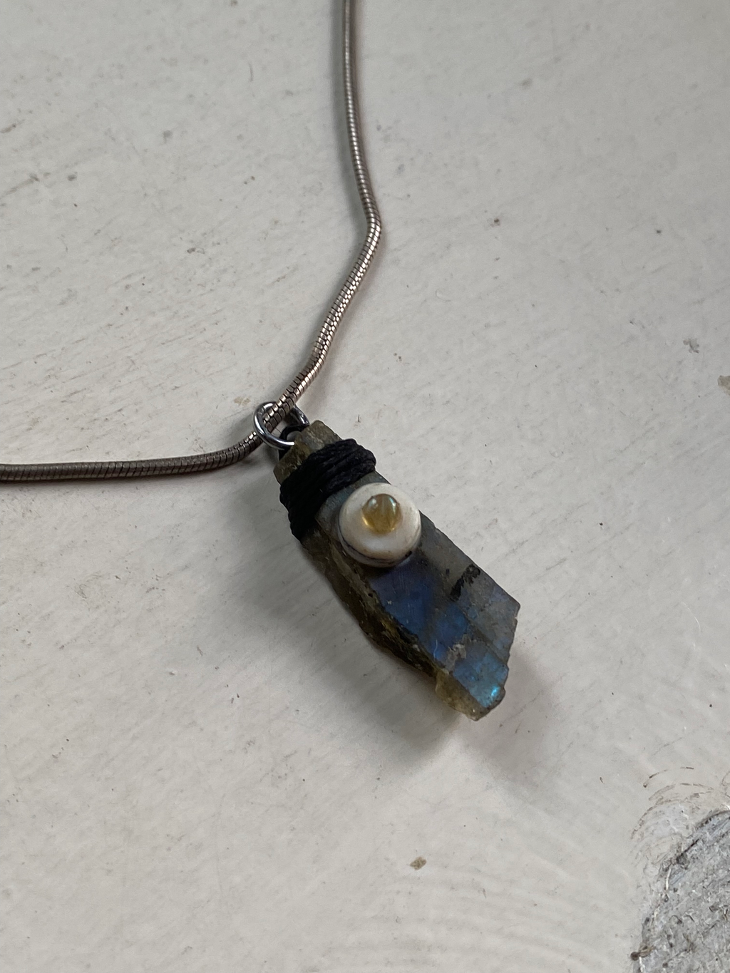Raw Labradorite Necklace image 2