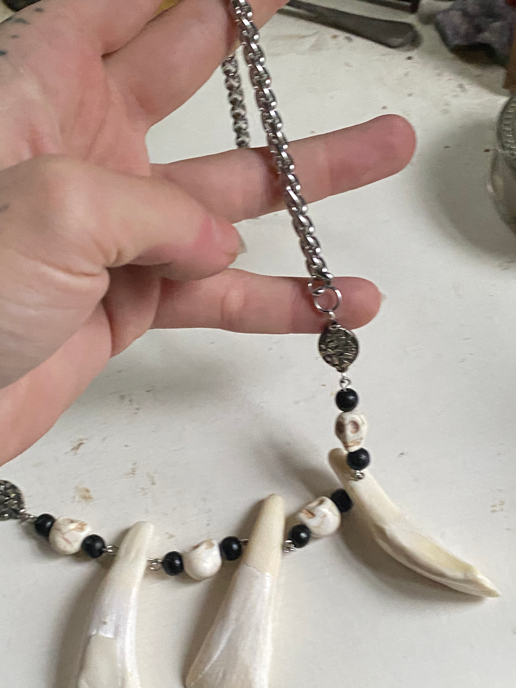 Three Buffalo Teeth Necklace image 3