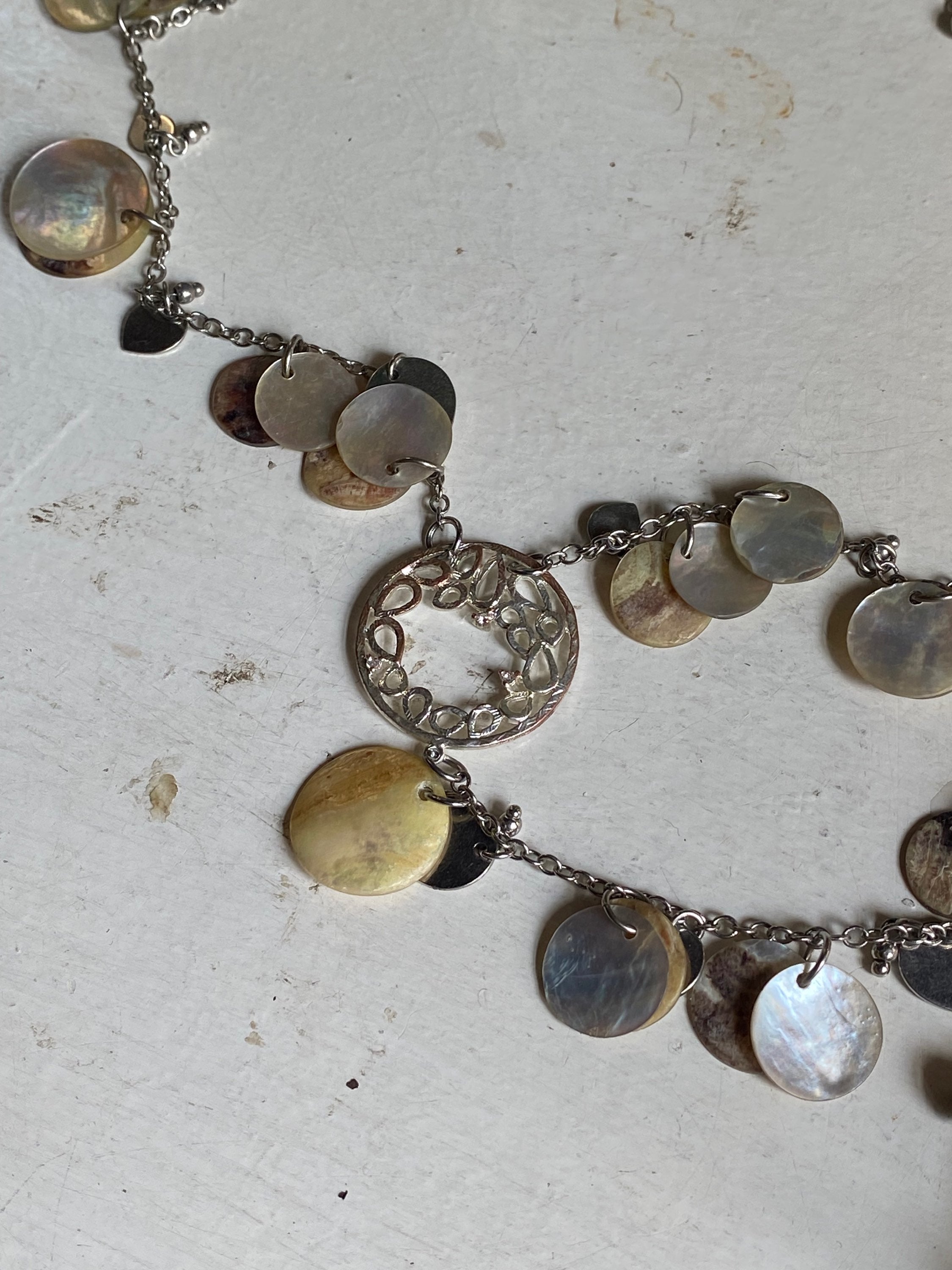 Mother of Pearl Rosary Necklace image 3