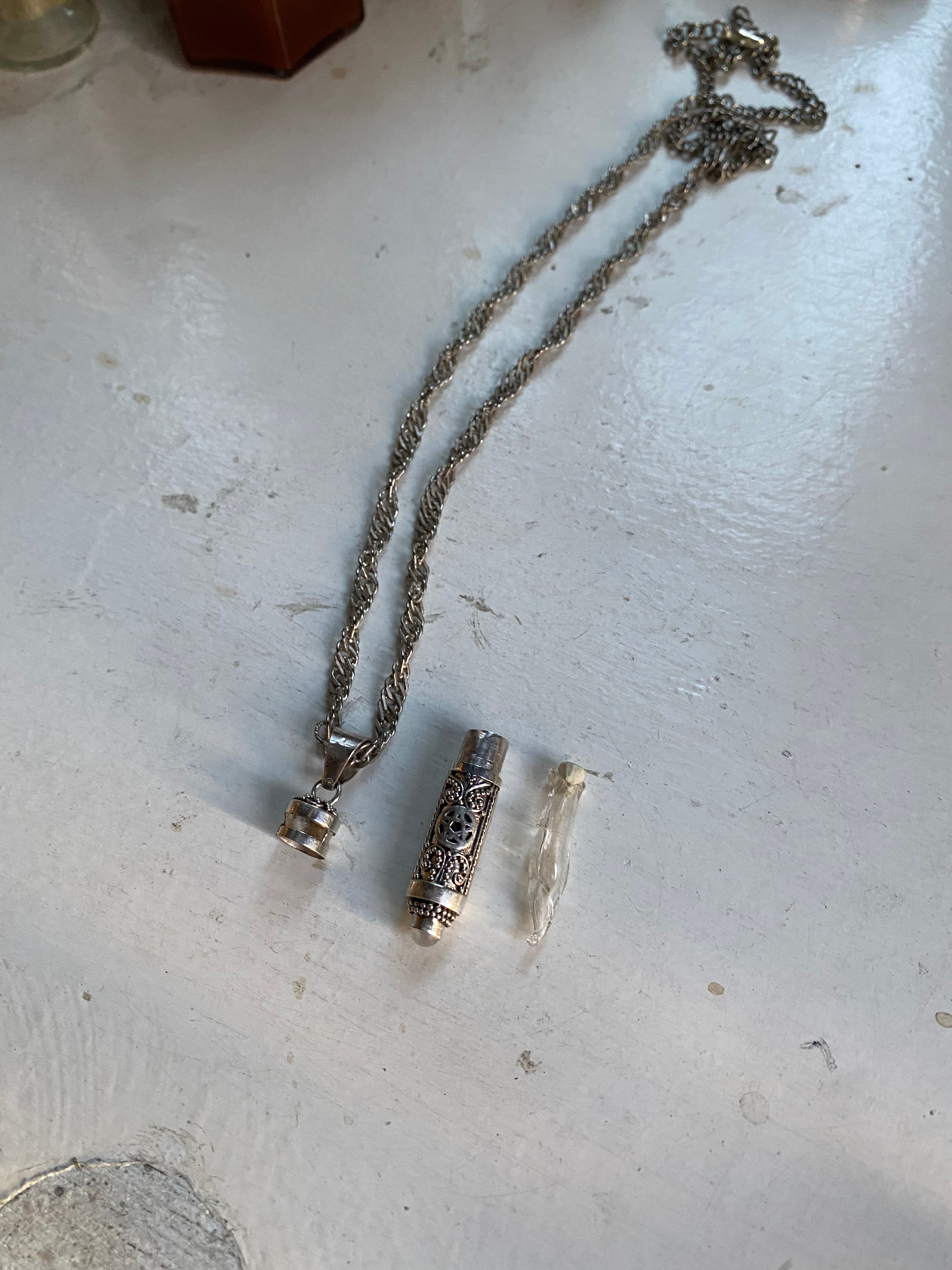 Glass Vial in Sterling Silver Capsule Necklace image 6