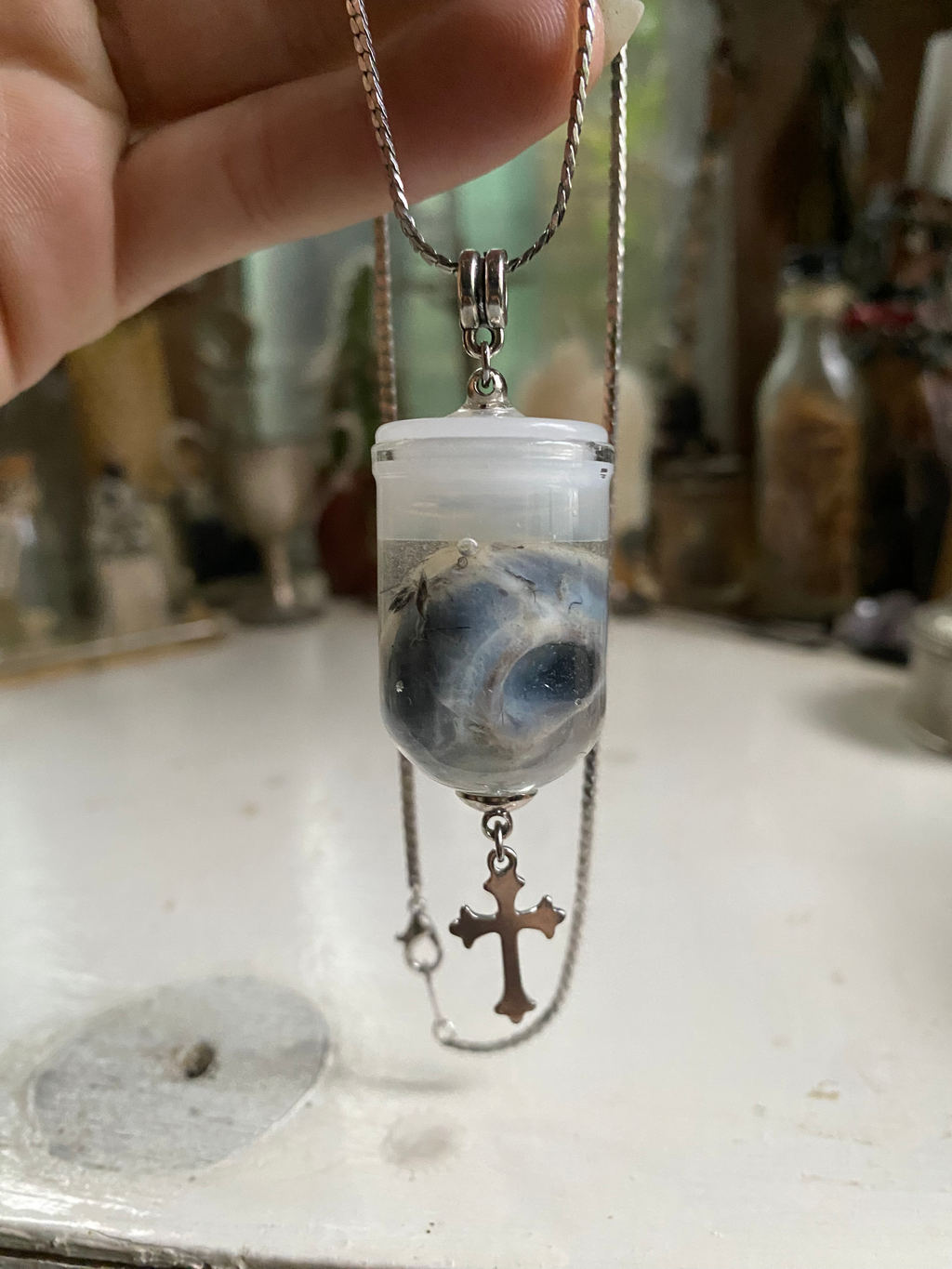 Crow Eyeball Wet Specimen Necklace image 5