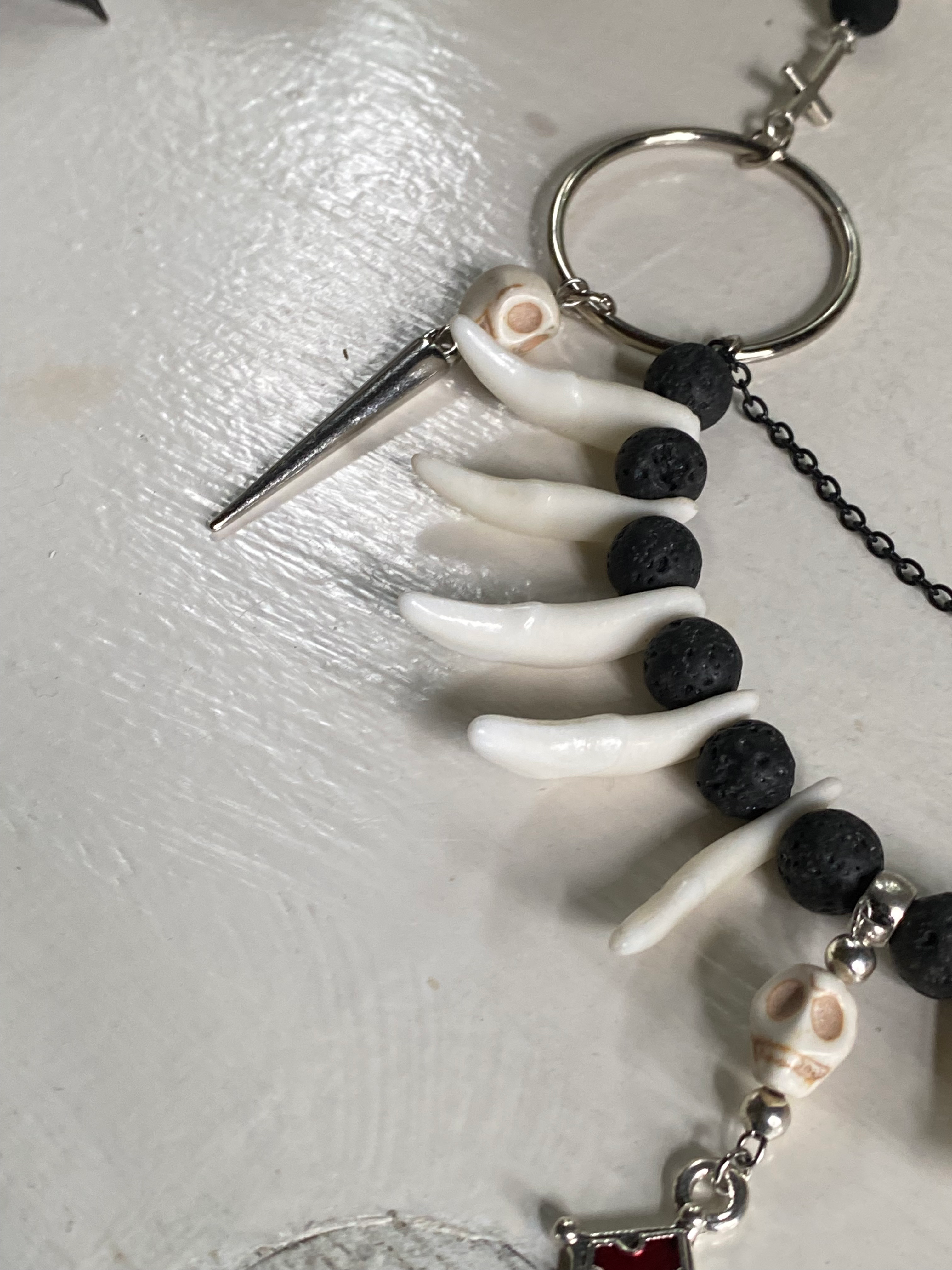 Coyote Teeth and Inverted Red Cross Necklace image 2