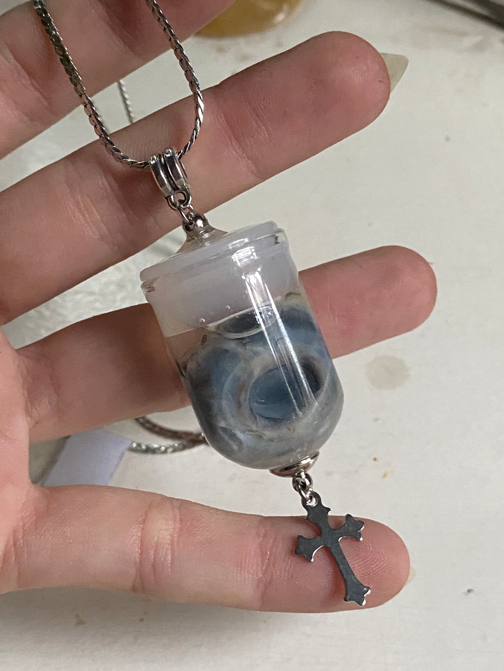 Crow Eyeball Wet Specimen Necklace image 1