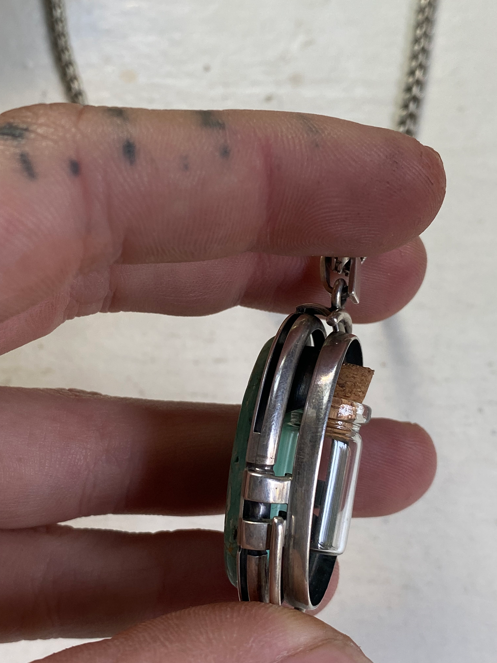 Vial in Turquoise and Sterling Silver Necklace image 5