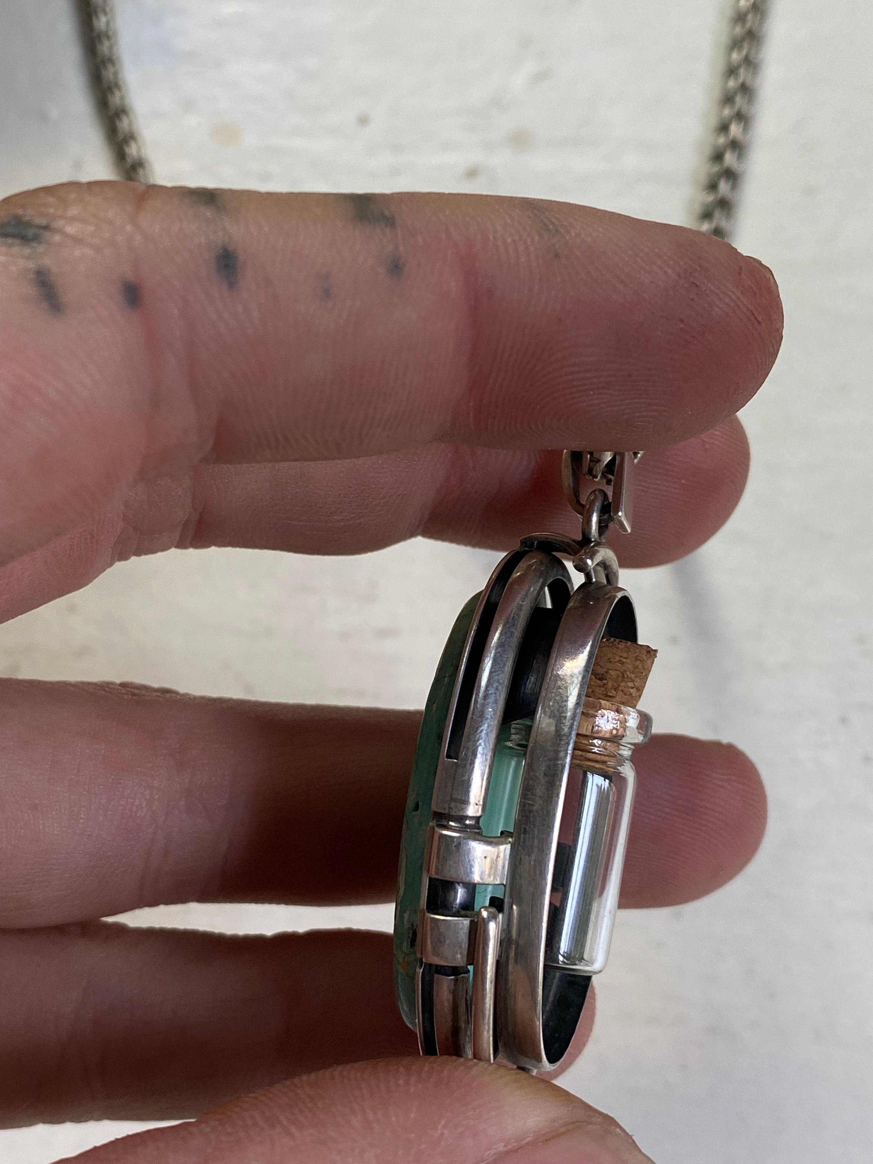 Vial in Turquoise and Sterling Silver Necklace image 5