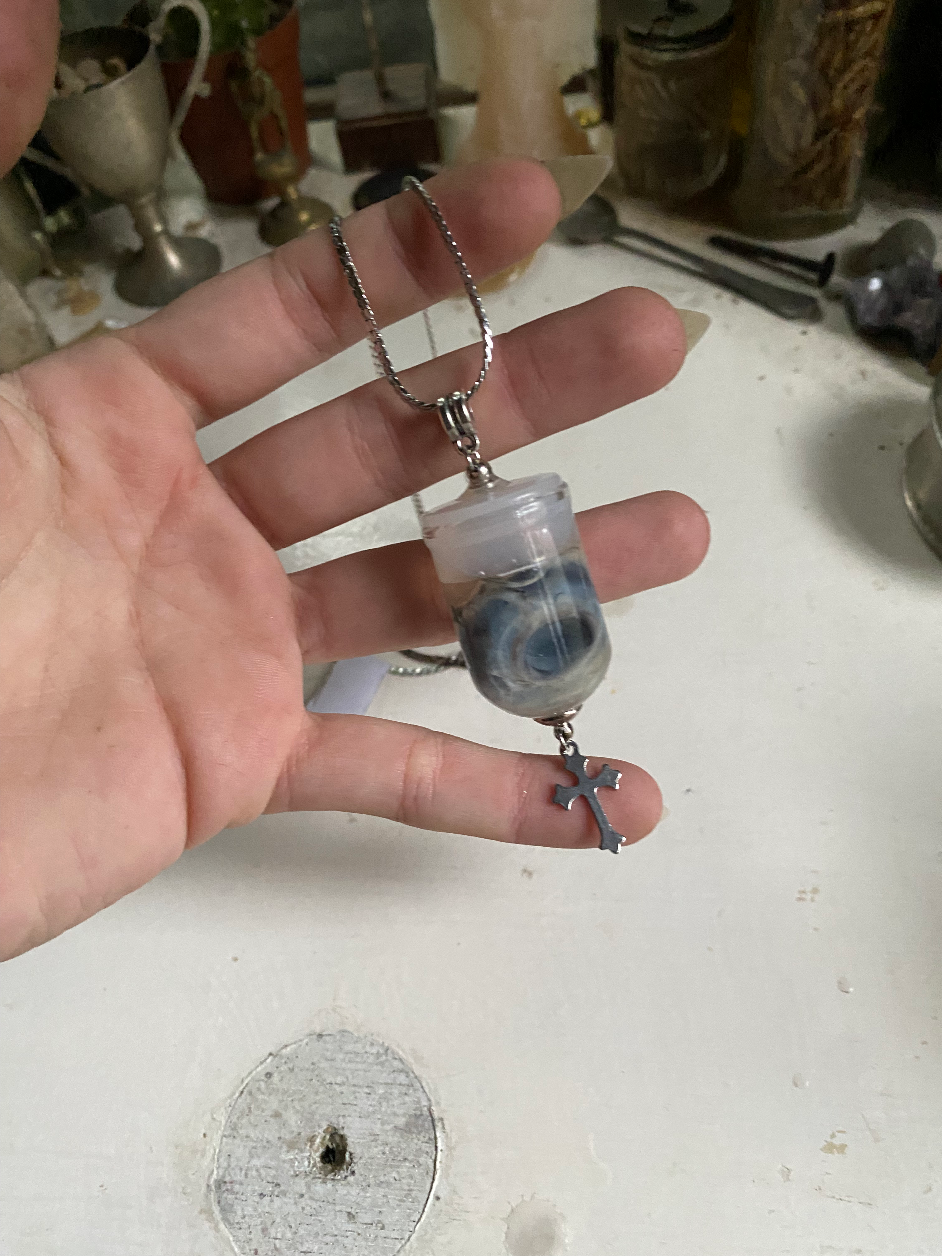 Crow Eyeball Wet Specimen Necklace image 0