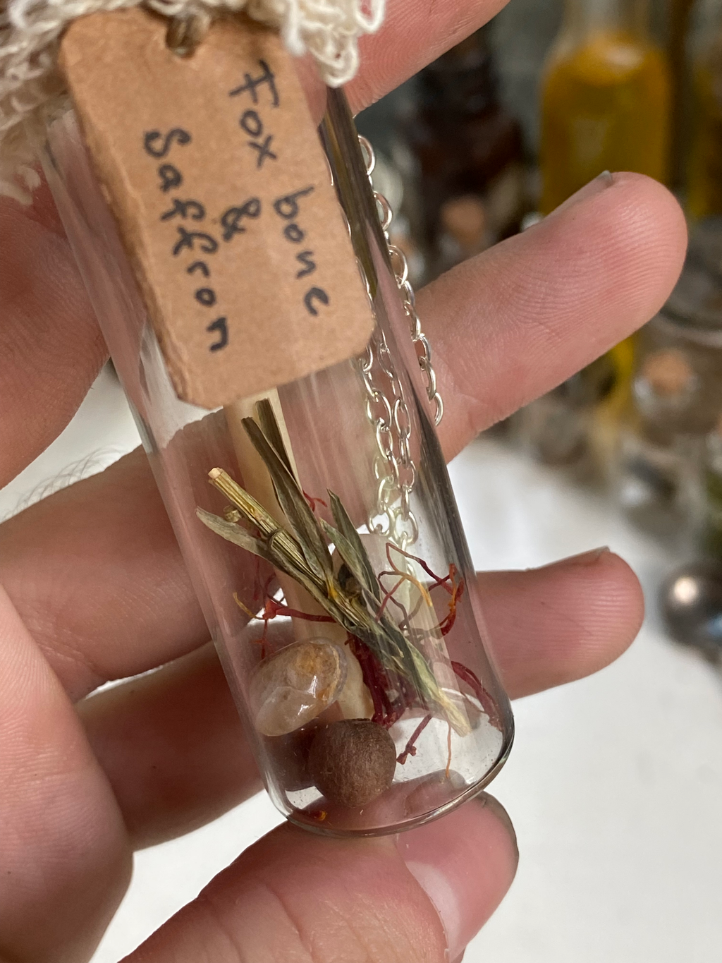 Fox Bone Spell Jar Necklace image 3