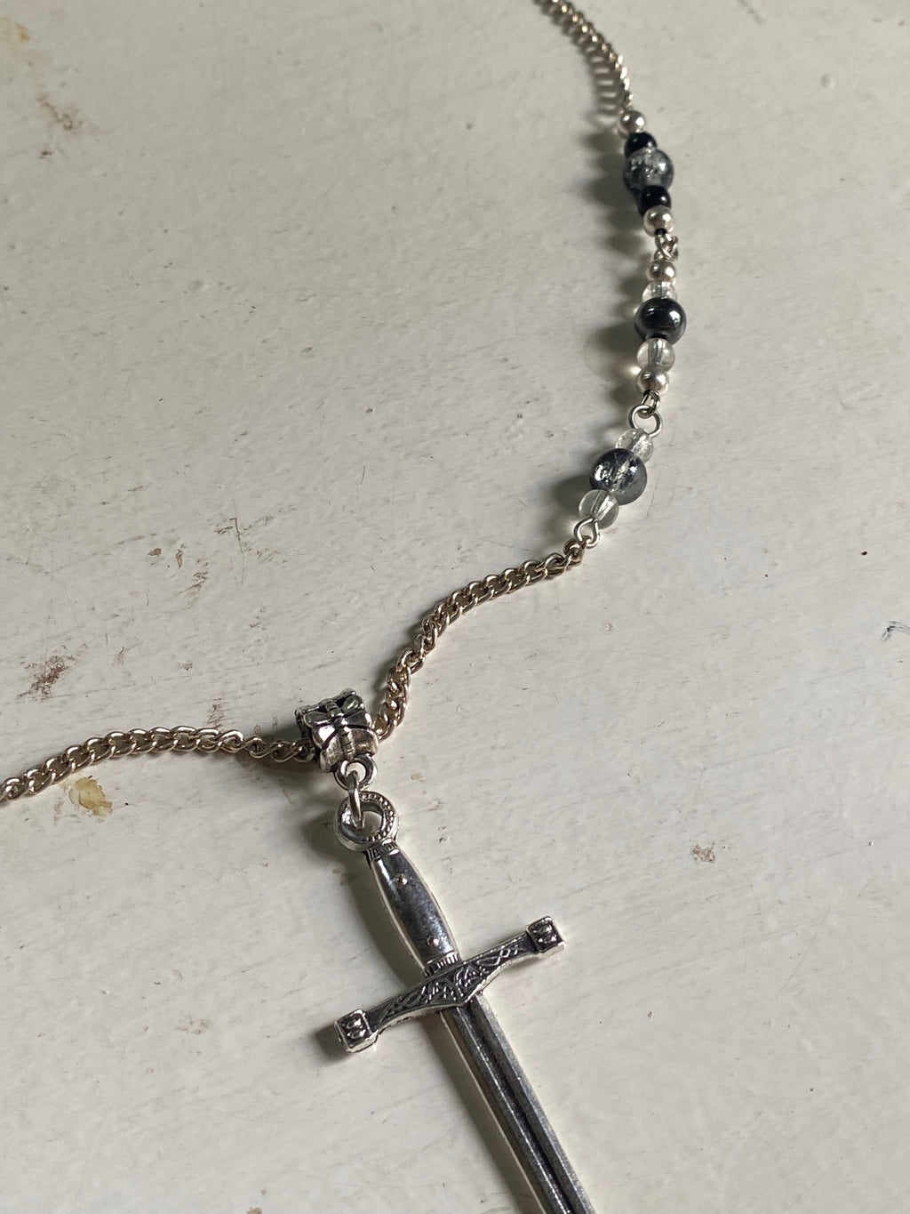 Sword Necklace with Glass Beads image 4
