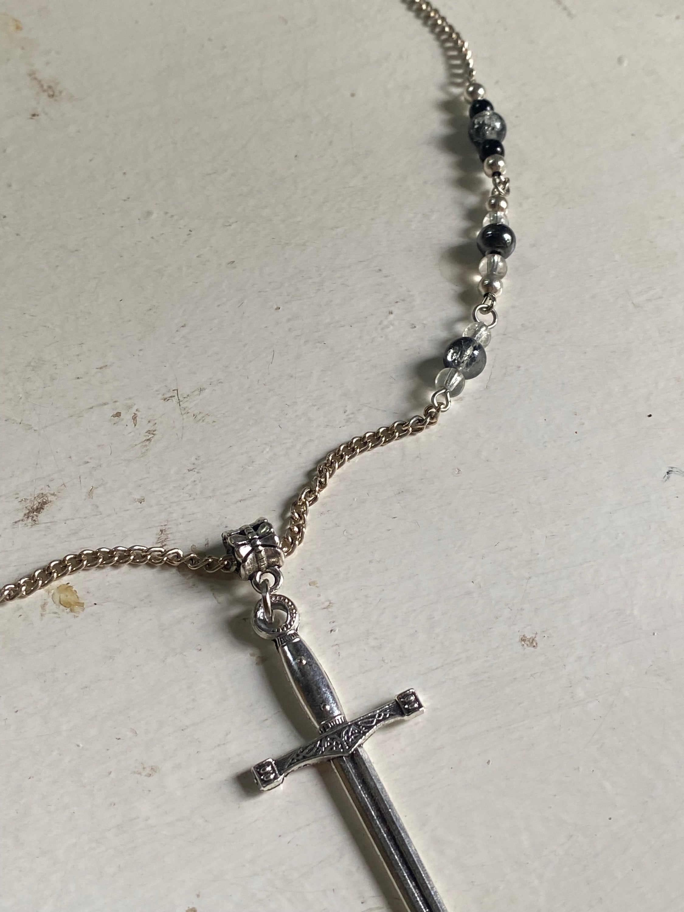 Sword Necklace with Glass Beads image 4
