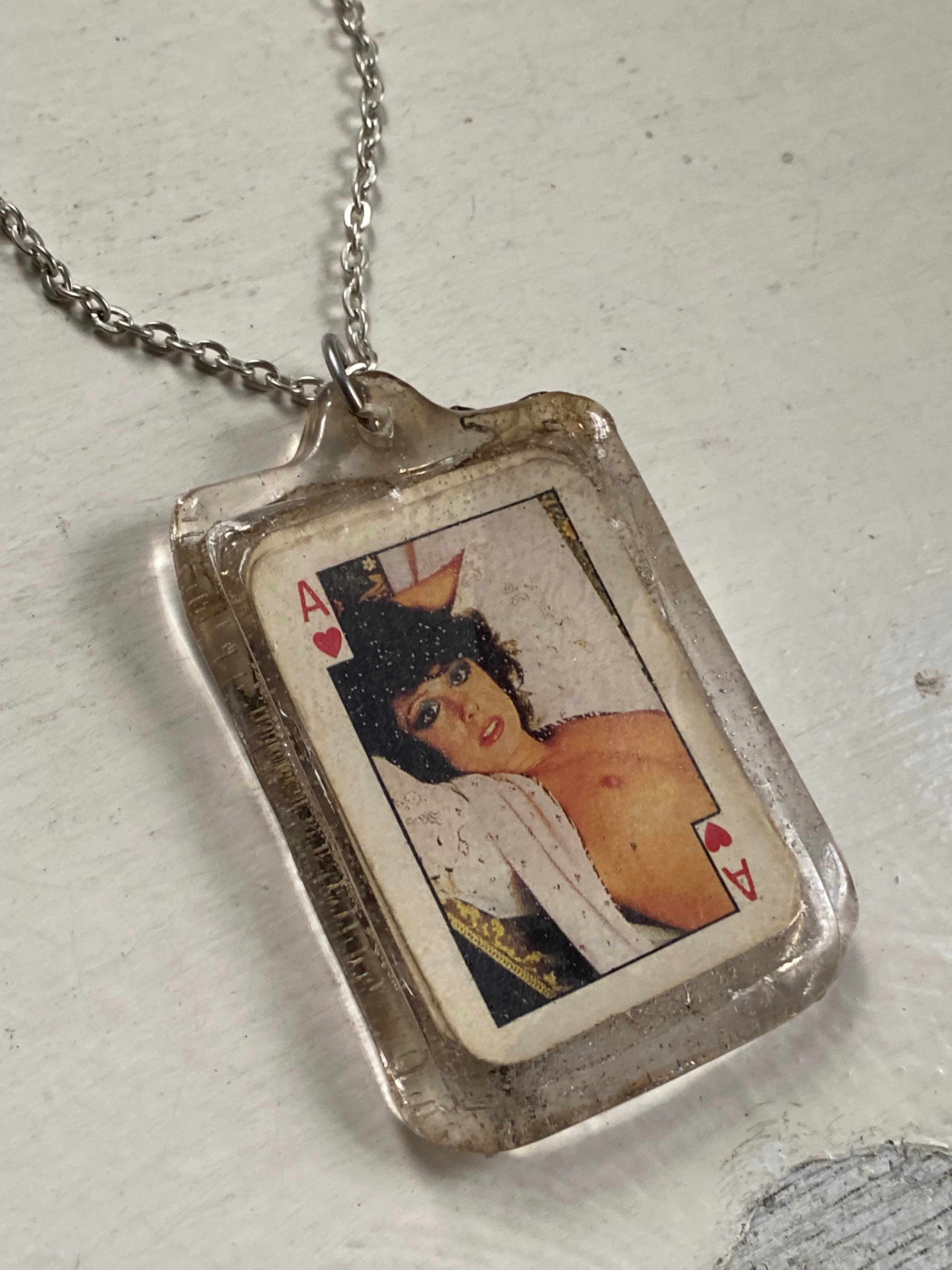 Seventies Erotic Playing Card Necklace image 1