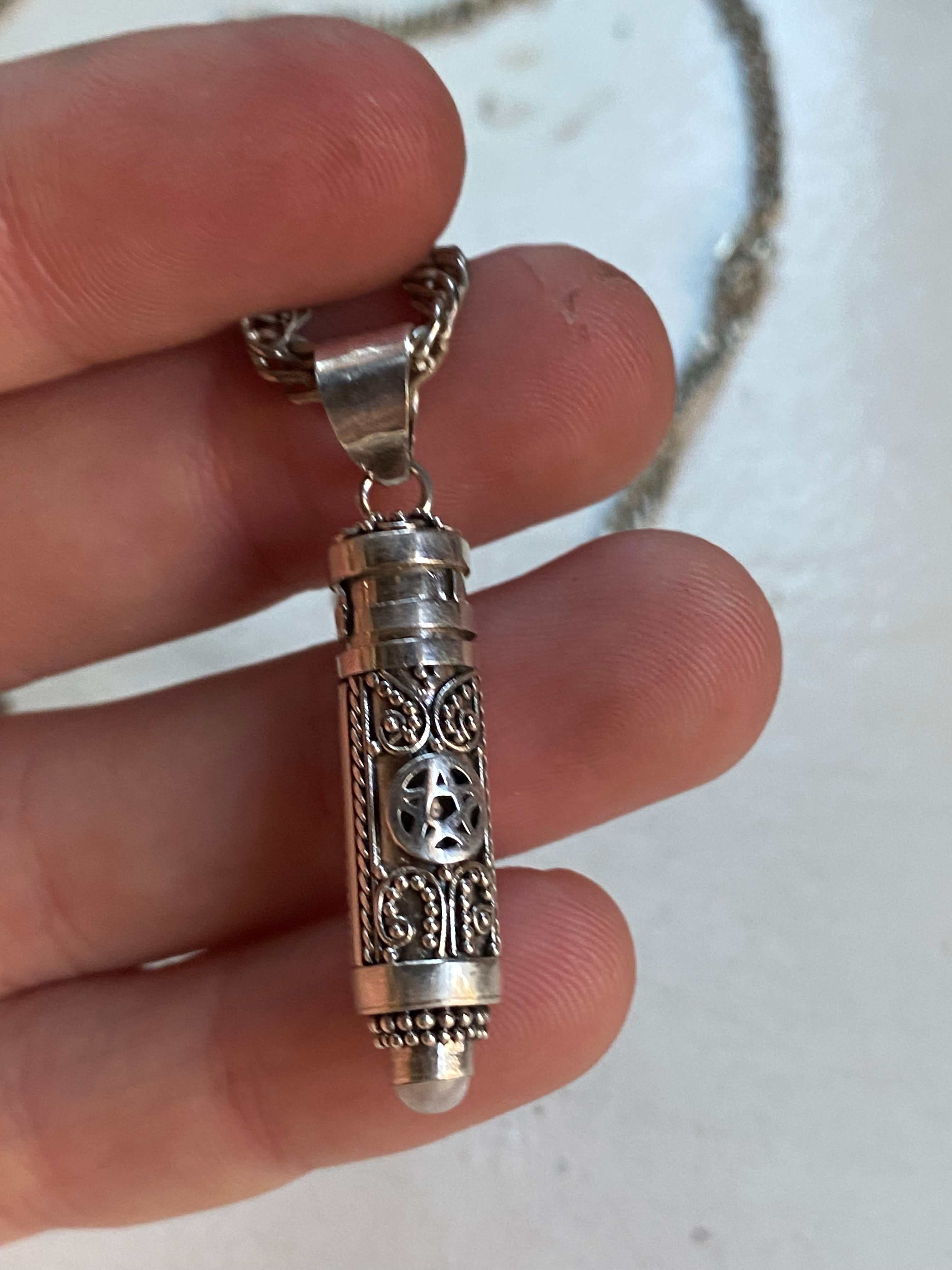 Glass Vial in Sterling Silver Capsule Necklace image 3
