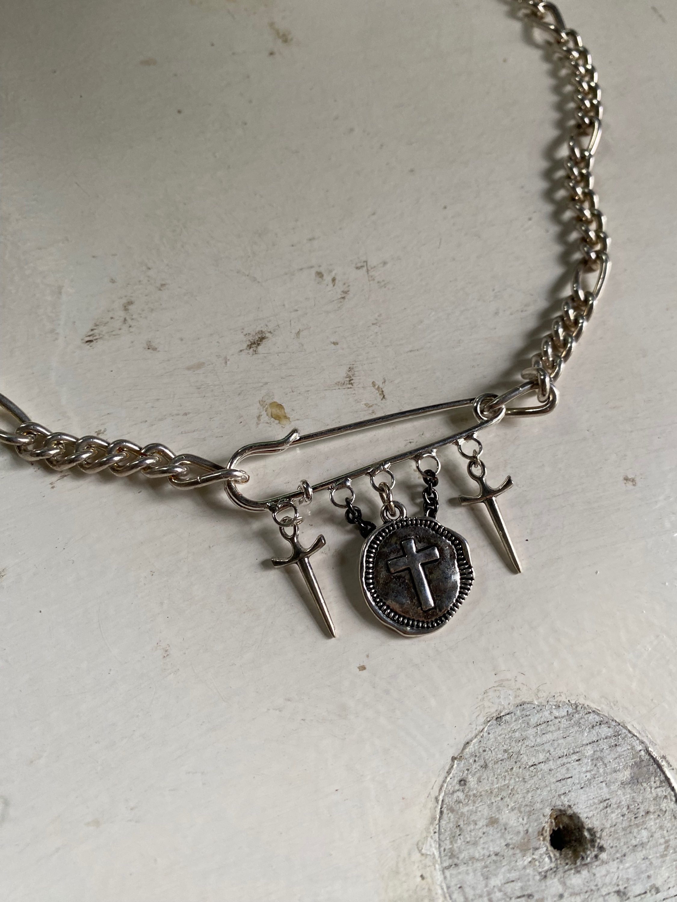 Crosses and Safety Pin Chain image 1