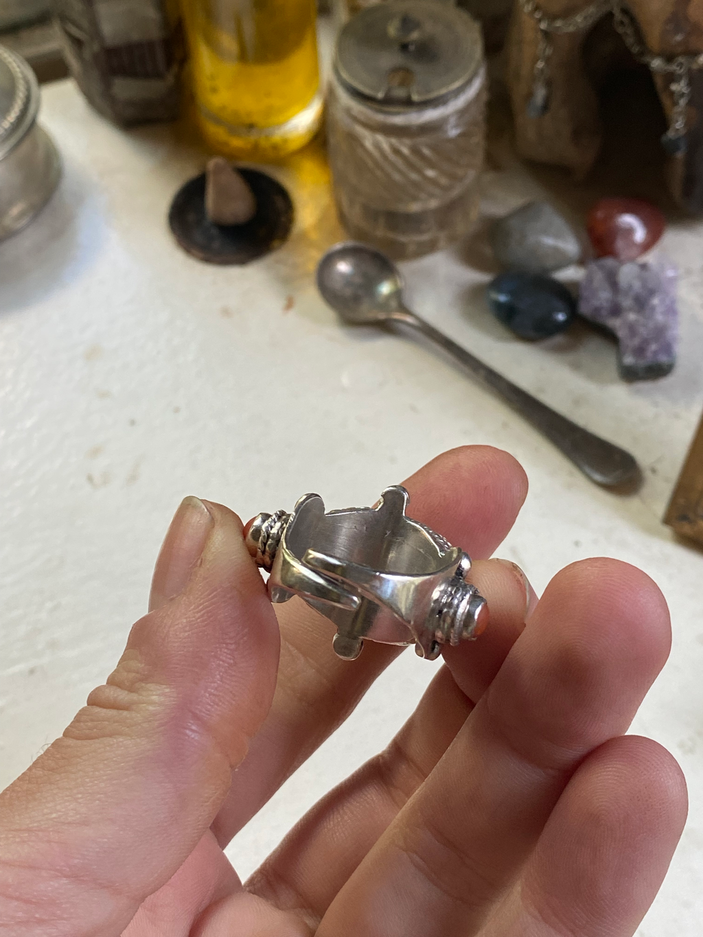 Fossilised Tooth and Sterling Silver Ring image 7