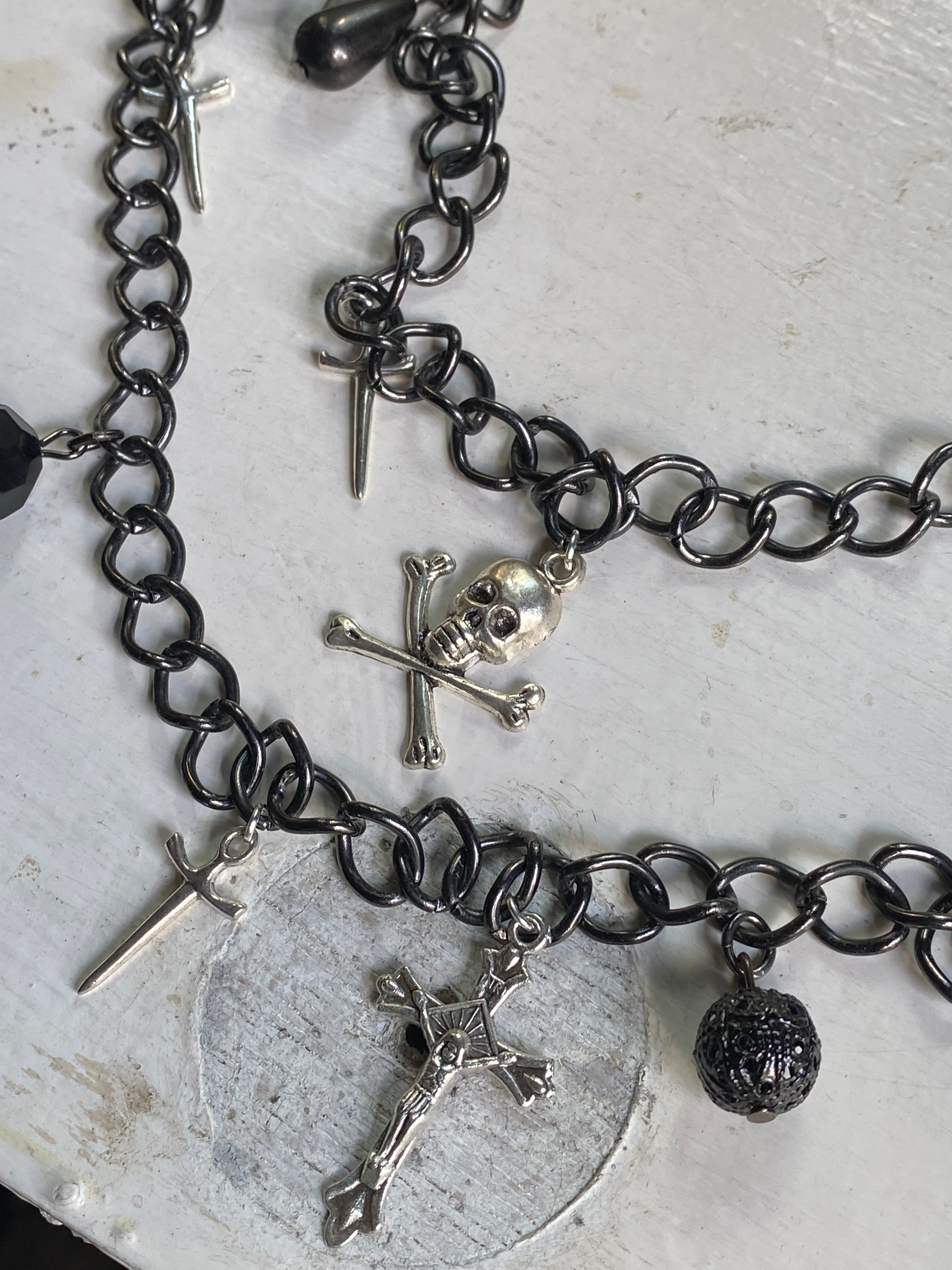 Double Black Chain Necklace image 1