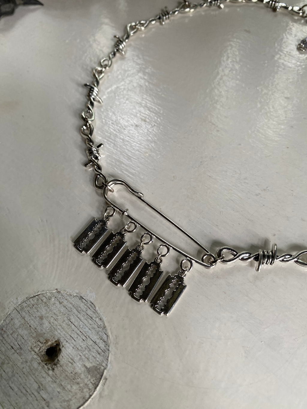 Barbed Wire and Razor Blades Necklace image 3