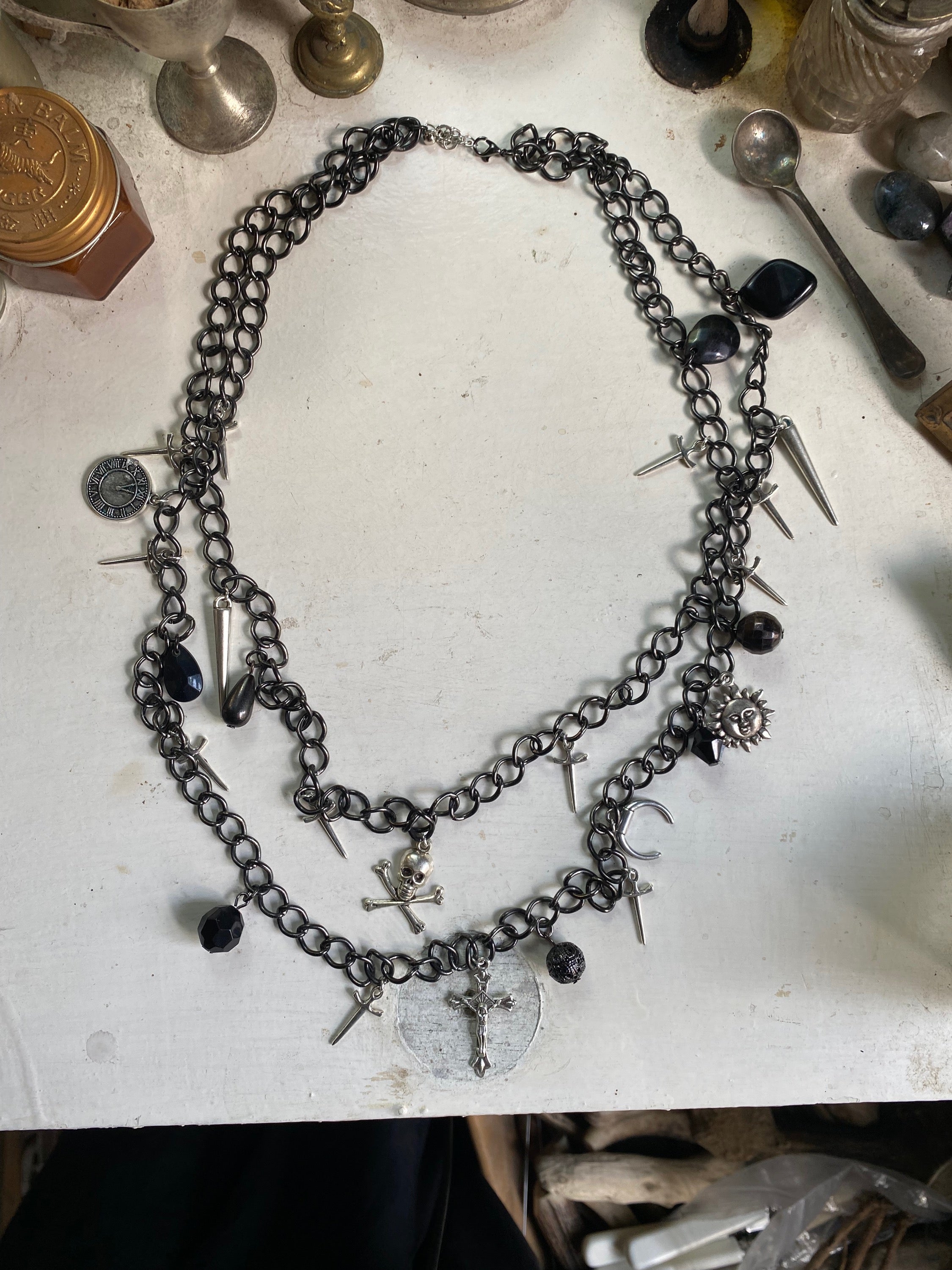Double Black Chain Necklace image 3