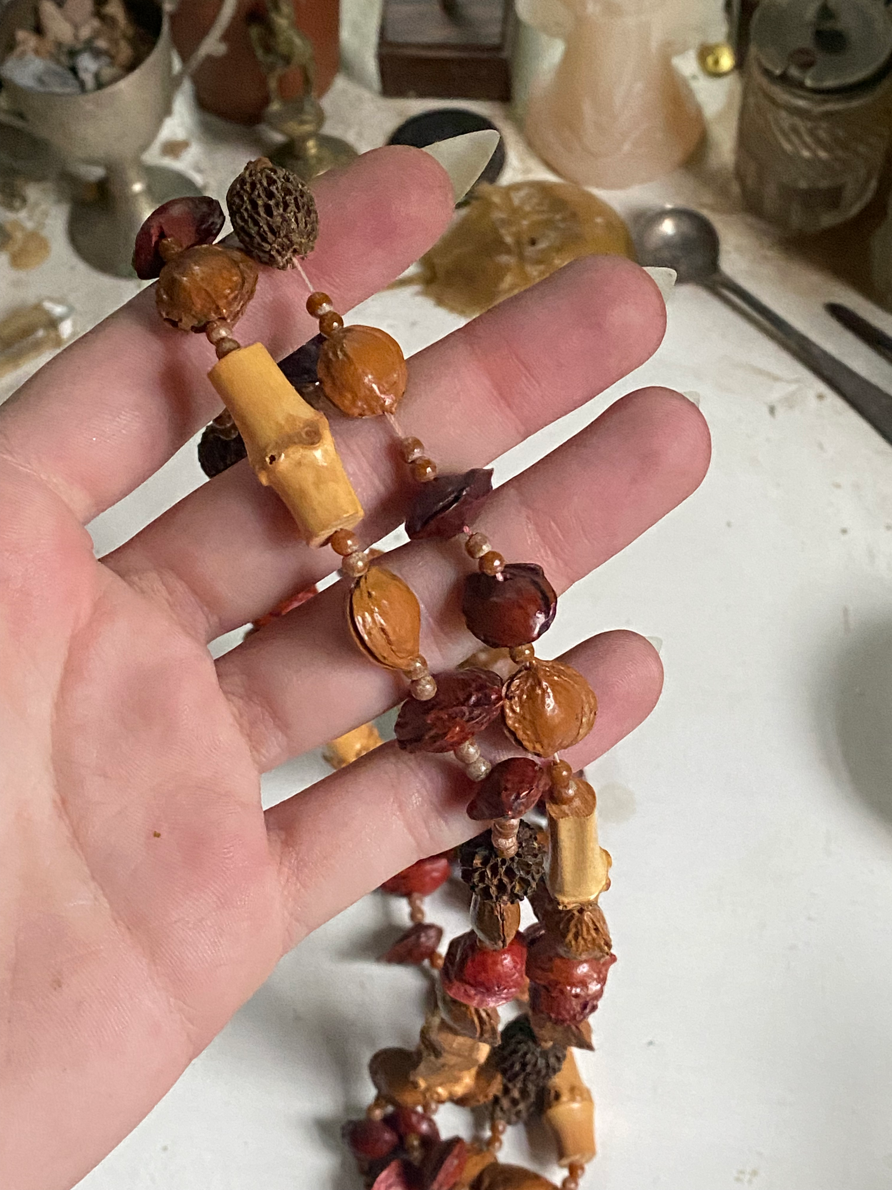 Long Necklace with Bamboo and Pits image 4